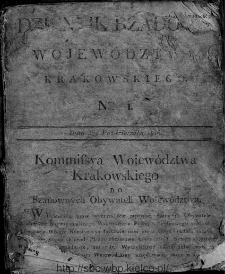 Dziennik Rządowy Województwa Krakowskiego 1816, nr 1