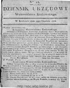 Dziennik Rządowy Województwa Krakowskiego 1816, nr 11
