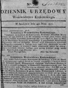 Dziennik Rządowy Województwa Krakowskiego 1816, nr 31