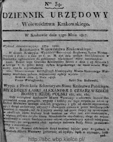 Dziennik Rządowy Województwa Krakowskiego 1816, nr 34