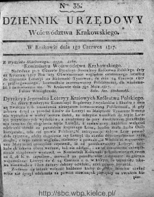 Dziennik Rządowy Województwa Krakowskiego 1816, nr 35