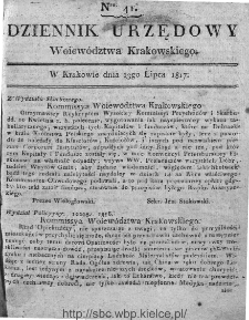 Dziennik Rządowy Województwa Krakowskiego 1816, nr 41