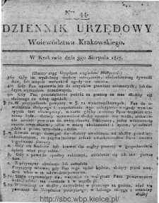 Dziennik Rządowy Województwa Krakowskiego 1816, nr 44