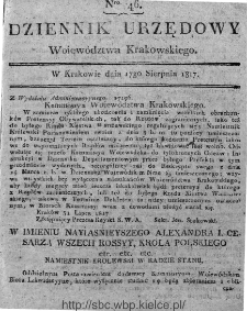 Dziennik Rządowy Województwa Krakowskiego 1816, nr 46