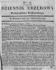 Dziennik Rządowy Województwa Krakowskiego 1816, nr 53