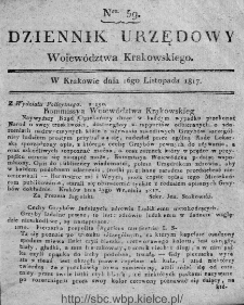Dziennik Rządowy Województwa Krakowskiego 1816, nr 59