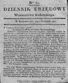 Dziennik Rządowy Województwa Krakowskiego 1816, nr 61