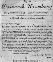 Dziennik Rządowy Województwa Krakowskiego 1819, nr 11