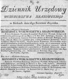Dziennik Rządowy Województwa Krakowskiego 1819, nr 17