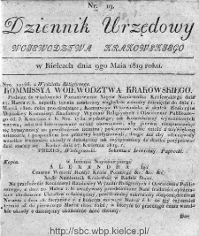 Dziennik Rządowy Województwa Krakowskiego 1819, nr 19