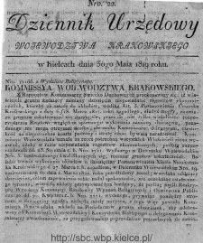 Dziennik Rządowy Województwa Krakowskiego 1819, nr 22