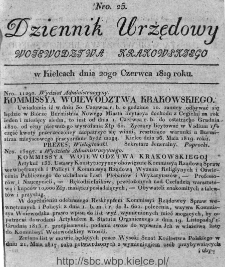Dziennik Rządowy Województwa Krakowskiego 1819, nr 25