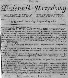 Dziennik Rządowy Województwa Krakowskiego 1819, nr 30