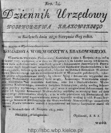 Dziennik Rządowy Województwa Krakowskiego 1819, nr 34