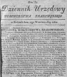 Dziennik Rządowy Województwa Krakowskiego 1819, nr 37