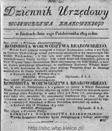Dziennik Rządowy Województwa Krakowskiego 1819, nr 41