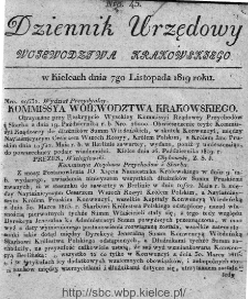 Dziennik Rządowy Województwa Krakowskiego 1819, nr 45