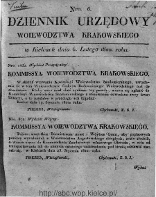Dziennik Rządowy Województwa Krakowskiego 1820, nr 6