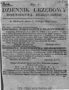 Dziennik Rządowy Województwa Krakowskiego 1820, nr 7