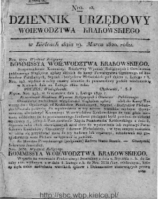 Dziennik Rządowy Województwa Krakowskiego 1820, nr 12