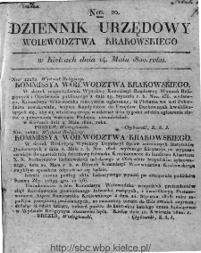 Dziennik Rządowy Województwa Krakowskiego 1820, nr 20