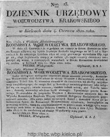 Dziennik Rządowy Województwa Krakowskiego 1820, nr 23