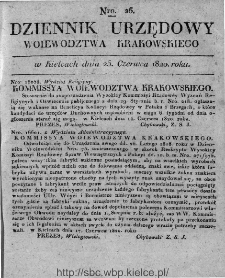 Dziennik Rządowy Województwa Krakowskiego 1820, nr 26