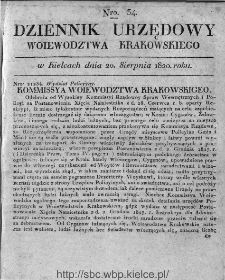Dziennik Rządowy Województwa Krakowskiego 1820, nr 34