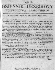 Dziennik Rządowy Województwa Krakowskiego 1820, nr 37