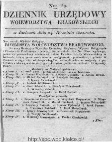 Dziennik Rządowy Województwa Krakowskiego 1820, nr 39