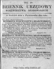 Dziennik Rządowy Województwa Krakowskiego 1820, nr 40