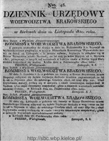 Dziennik Rządowy Województwa Krakowskiego 1820, nr 46