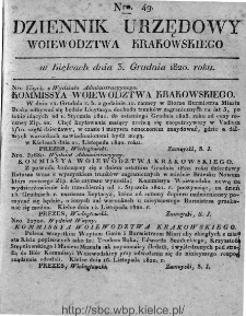 Dziennik Rządowy Województwa Krakowskiego 1820, nr 49
