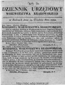 Dziennik Rządowy Województwa Krakowskiego 1820, nr 52