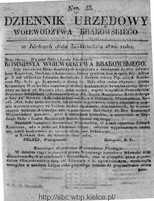 Dziennik Rządowy Województwa Krakowskiego 1820, nr 53