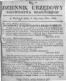 Dziennik Rządowy Województwa Krakowskiego 1822, nr 2