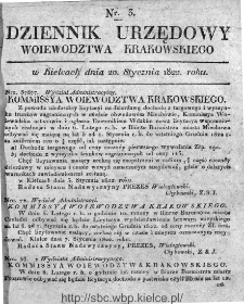 Dziennik Rządowy Województwa Krakowskiego 1822, nr 3