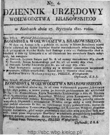 Dziennik Rządowy Województwa Krakowskiego 1822, nr 4