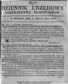 Dziennik Rządowy Województwa Krakowskiego 1822, nr 10