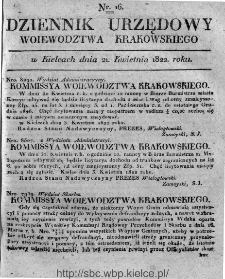 Dziennik Rządowy Województwa Krakowskiego 1822, nr 16