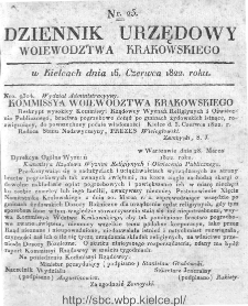 Dziennik Rządowy Województwa Krakowskiego 1822, nr 25