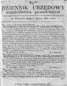 Dziennik Rządowy Województwa Krakowskiego 1822, nr 28