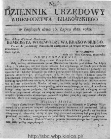 Dziennik Rządowy Województwa Krakowskiego 1822, nr 31