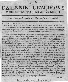 Dziennik Rządowy Województwa Krakowskiego 1822, nr 34