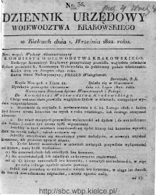 Dziennik Rządowy Województwa Krakowskiego 1822, nr 36