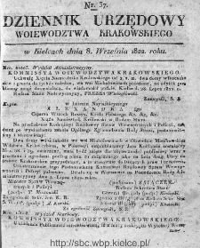 Dziennik Rządowy Województwa Krakowskiego 1822, nr 37