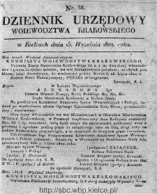Dziennik Rządowy Województwa Krakowskiego 1822, nr 38