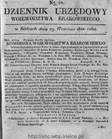 Dziennik Rządowy Województwa Krakowskiego 1822, nr 40