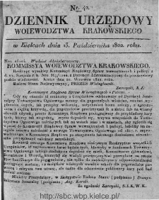 Dziennik Rządowy Województwa Krakowskiego 1822, nr 42