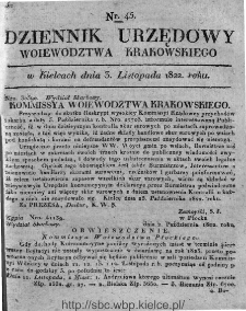 Dziennik Rządowy Województwa Krakowskiego 1822, nr 45